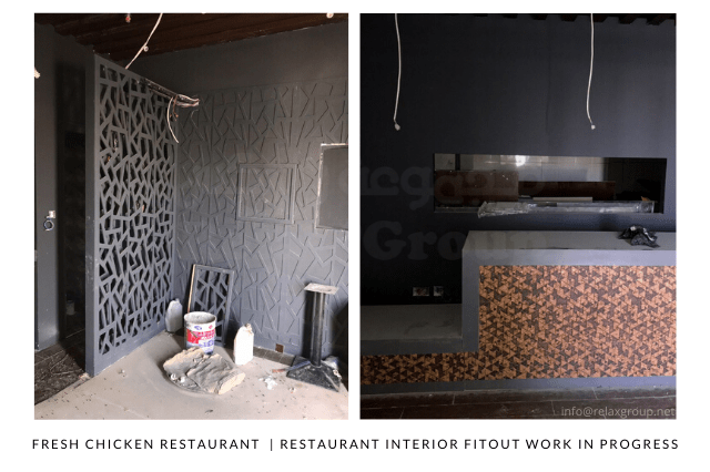 Interior Fitout Works done by ANGC interiors for fresh Chicken restaurant in Abu Dhabi UAE