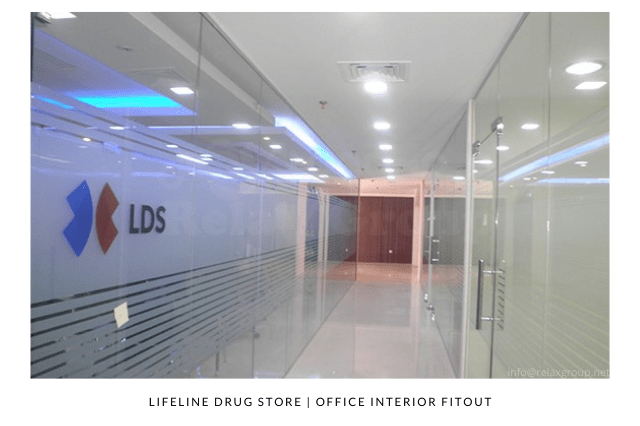 Office Interior Fitout made by ANGC Interiors for Lifeline Drug Store in Abu Dhabi UAE