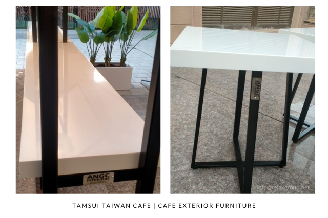 Exterior Furniture done by ANGC interiors for Tamsui Taiwan Cafe Al Ain Abu Dhabi UAE