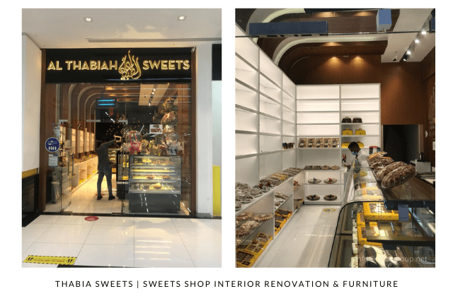  Interior Design & Fitout Works done by ANGC Interiors for Al Thabiah Sweets in Abu Dhabi UAE