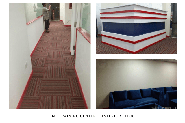 Office Interior Fitout done by ANGC Interiors for Time Training Center in Abu Dhabi UAE