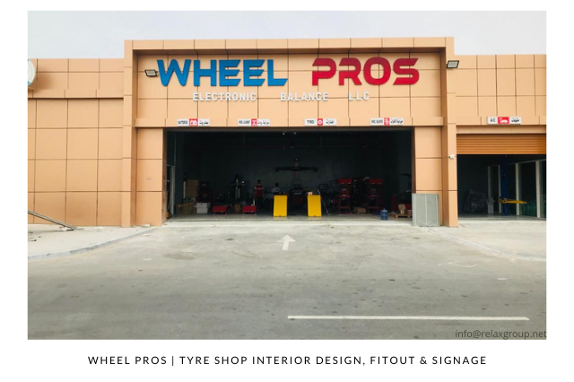 Tyre Shop Interior Fitout & Signage done by ANGC Interiors for Wheel Pros in Abu Dhabi UAE